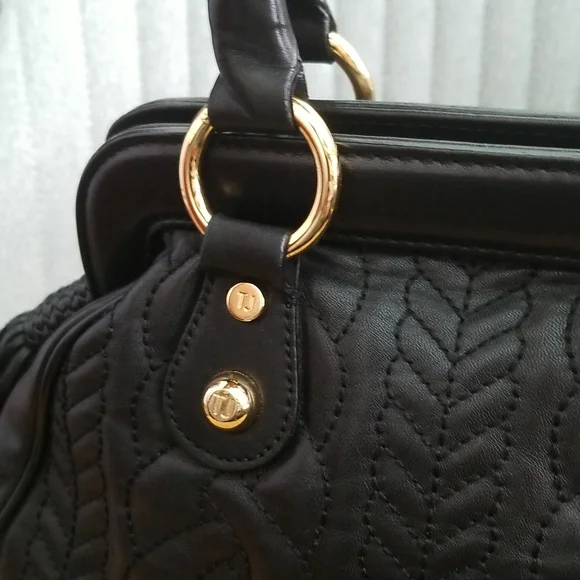 TJ Collection Black Doctor Style Bag, Genuine Leather, NWOT - Picture 4 of 10